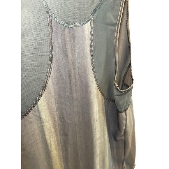 Lululemon Women 6 Sculpt Tank Brushed Spray‎ Dye White Code Blue Mesh Back Long - Picture 9 of 12